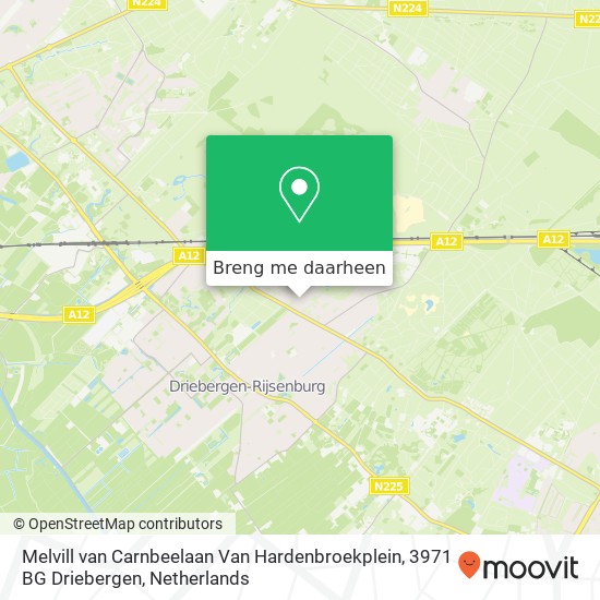 Melvill van Carnbeelaan Van Hardenbroekplein, 3971 BG Driebergen kaart
