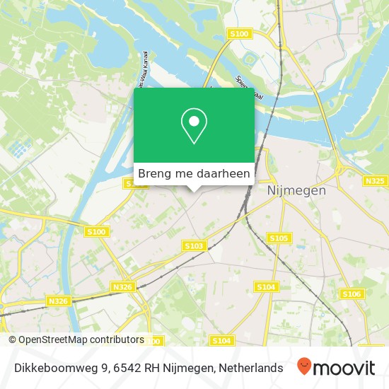 Dikkeboomweg 9, 6542 RH Nijmegen kaart