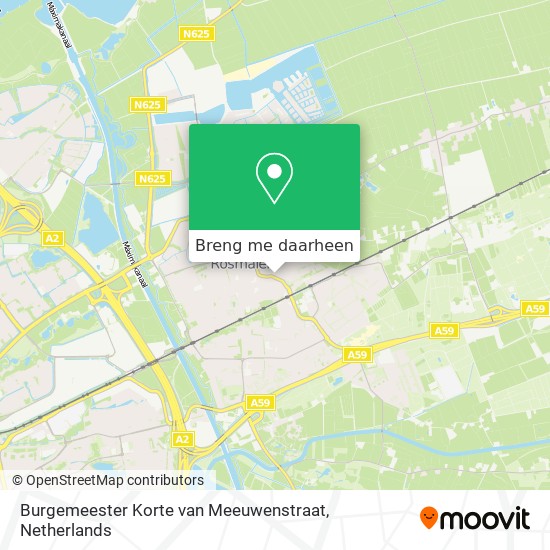 Burgemeester Korte van Meeuwenstraat kaart