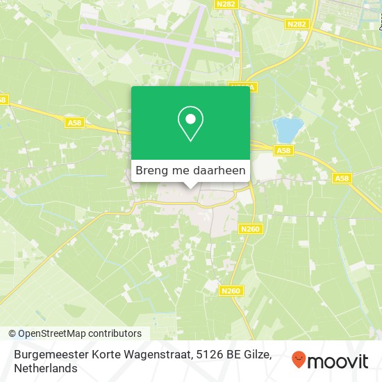 Burgemeester Korte Wagenstraat, 5126 BE Gilze kaart