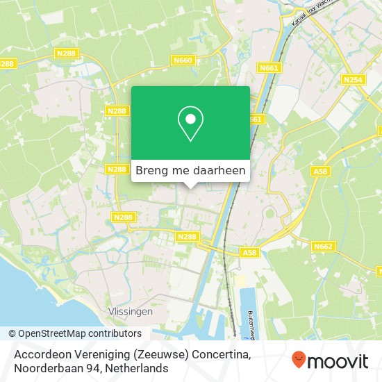 Accordeon Vereniging (Zeeuwse) Concertina, Noorderbaan 94 kaart