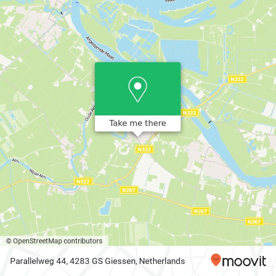 Parallelweg 44, 4283 GS Giessen kaart