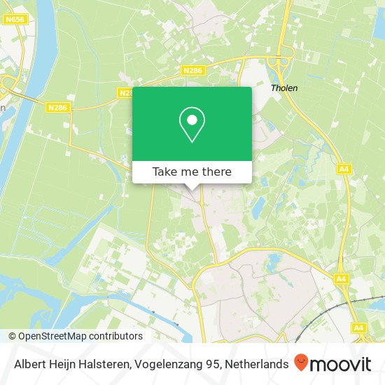 Albert Heijn Halsteren, Vogelenzang 95 kaart