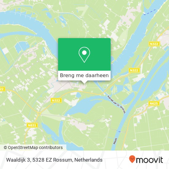 Waaldijk 3, 5328 EZ Rossum kaart