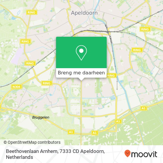 Beethovenlaan Arnhem, 7333 CD Apeldoorn kaart