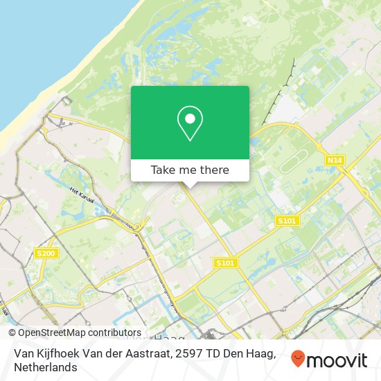 Van Kijfhoek Van der Aastraat, 2597 TD Den Haag kaart