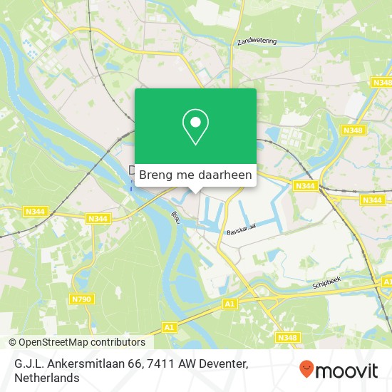 G.J.L. Ankersmitlaan 66, 7411 AW Deventer kaart