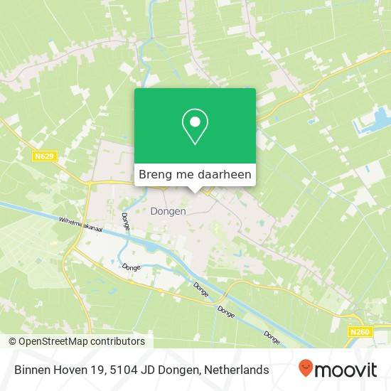 Binnen Hoven 19, 5104 JD Dongen kaart