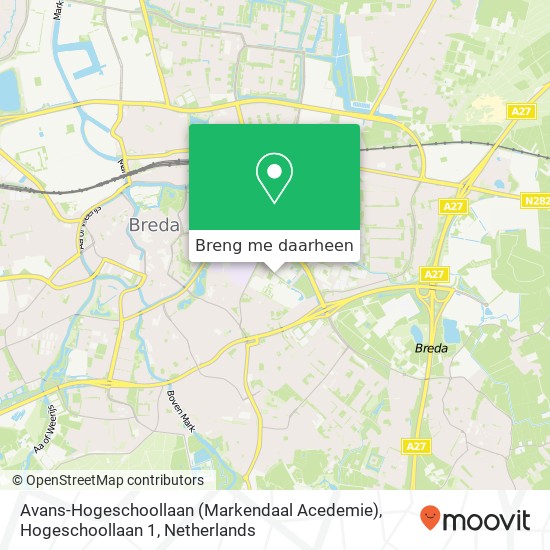 Avans-Hogeschoollaan (Markendaal Acedemie), Hogeschoollaan 1 kaart