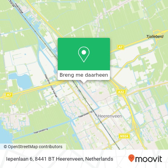 Iepenlaan 6, 8441 BT Heerenveen kaart