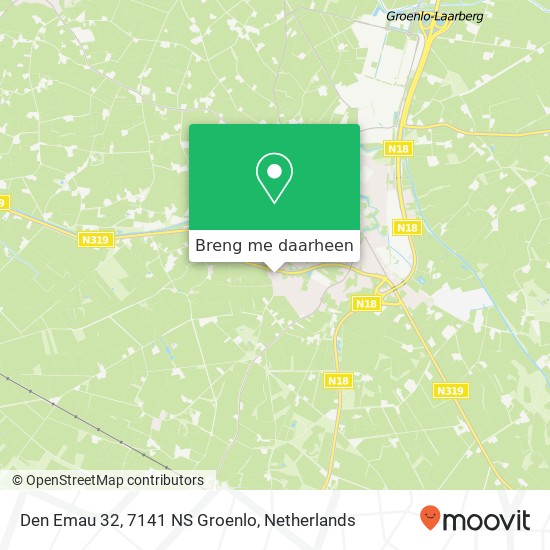 Den Emau 32, 7141 NS Groenlo kaart