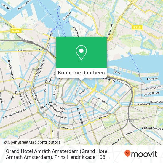 Grand Hotel Amrâth Amsterdam (Grand Hotel Amrath Amsterdam), Prins Hendrikkade 108 kaart