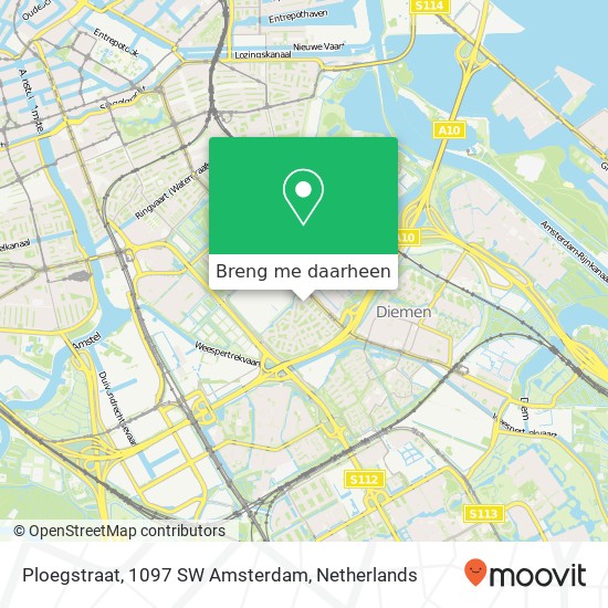 Ploegstraat, 1097 SW Amsterdam kaart