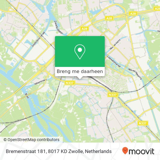 Bremenstraat 181, 8017 KD Zwolle kaart