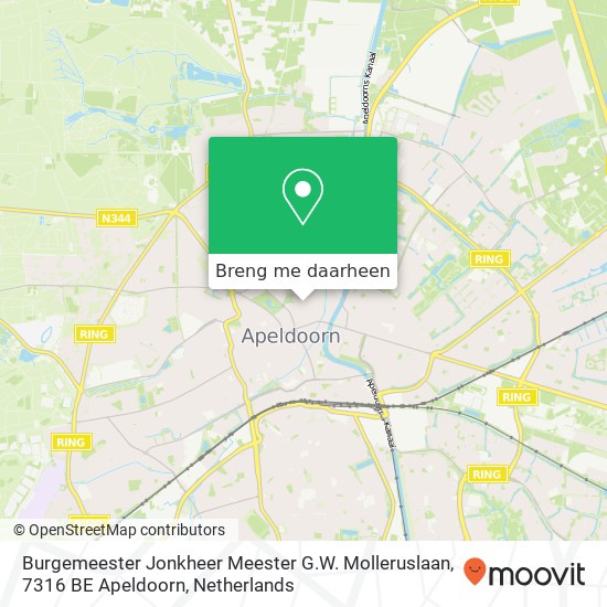 Burgemeester Jonkheer Meester G.W. Molleruslaan, 7316 BE Apeldoorn kaart