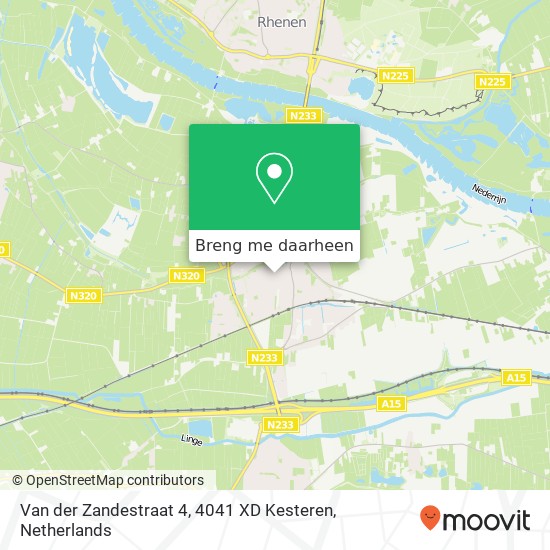 Van der Zandestraat 4, 4041 XD Kesteren kaart