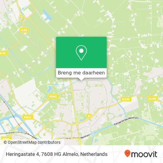 Heringastate 4, 7608 HG Almelo kaart