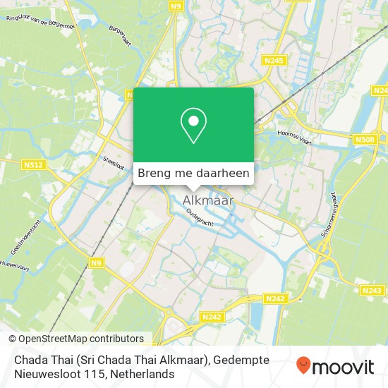 Chada Thai (Sri Chada Thai Alkmaar), Gedempte Nieuwesloot 115 kaart