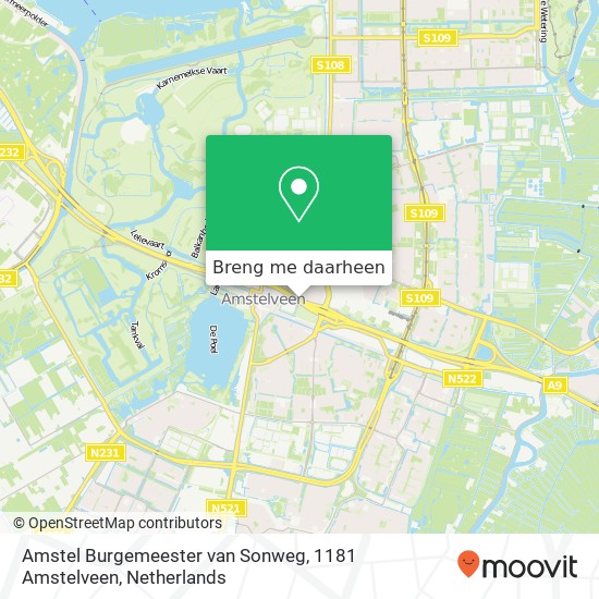 Amstel Burgemeester van Sonweg, 1181 Amstelveen kaart