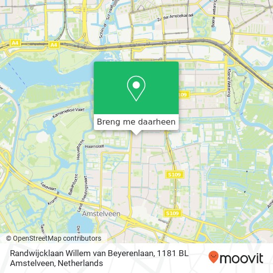 Randwijcklaan Willem van Beyerenlaan, 1181 BL Amstelveen kaart