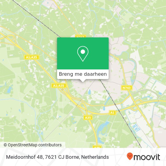 Meidoornhof 48, 7621 CJ Borne kaart