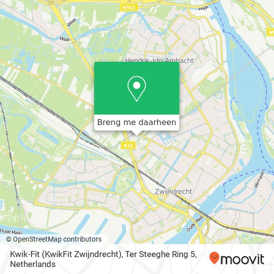 Kwik-Fit (KwikFit Zwijndrecht), Ter Steeghe Ring 5 kaart