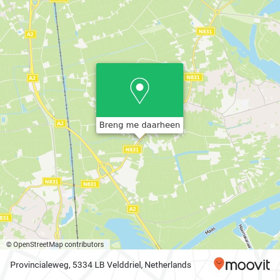 Provincialeweg, 5334 LB Velddriel kaart