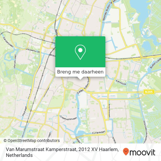 Van Marumstraat Kamperstraat, 2012 XV Haarlem kaart