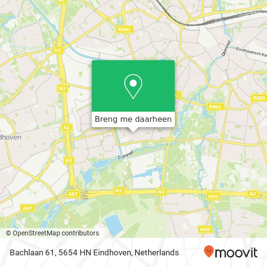 Bachlaan 61, 5654 HN Eindhoven kaart