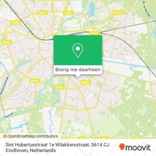 Sint Hubertusstraat 1e Wilakkersstraat, 5614 CJ Eindhoven kaart