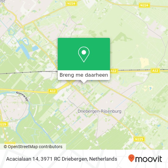 Acacialaan 14, 3971 RC Driebergen kaart