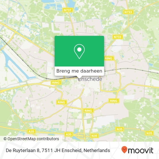 De Ruyterlaan 8, 7511 JH Enscheid kaart