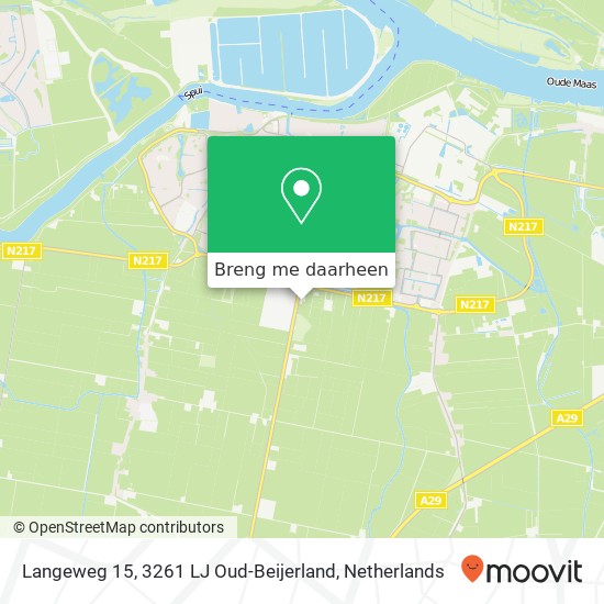 Langeweg 15, 3261 LJ Oud-Beijerland kaart