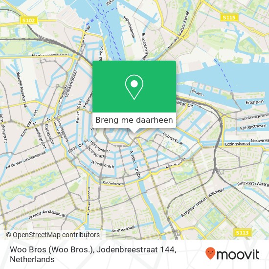 Woo Bros (Woo Bros.), Jodenbreestraat 144 kaart