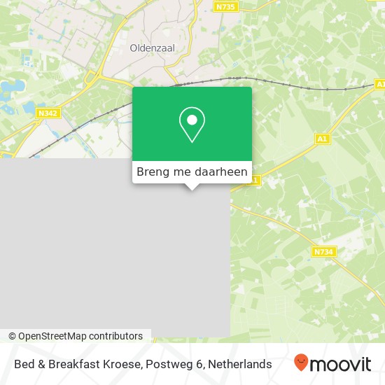 Bed & Breakfast Kroese, Postweg 6 kaart