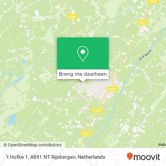 't Hofke 1, 4891 NT Rijsbergen kaart