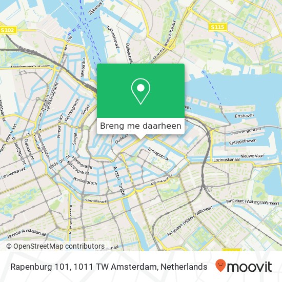 Rapenburg 101, 1011 TW Amsterdam kaart