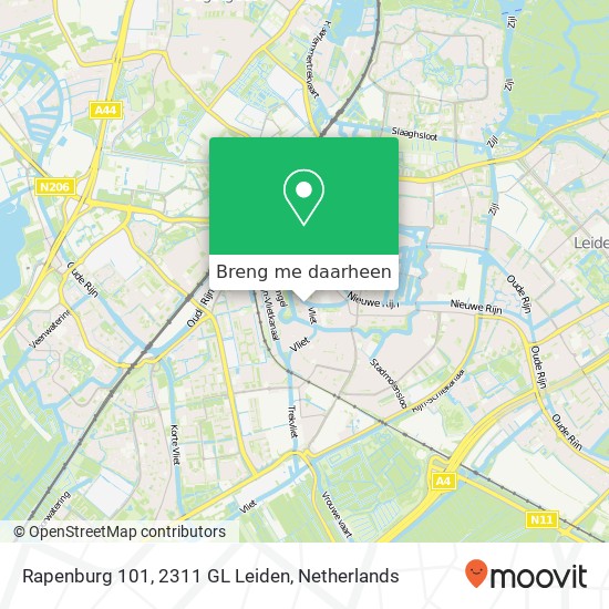 Rapenburg 101, 2311 GL Leiden kaart