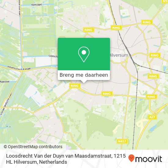 Loosdrecht Van der Duyn van Maasdamstraat, 1215 HL Hilversum kaart