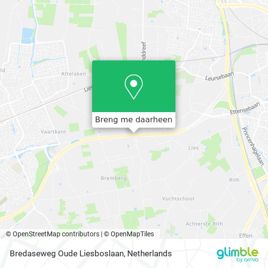 Bredaseweg Oude Liesboslaan kaart