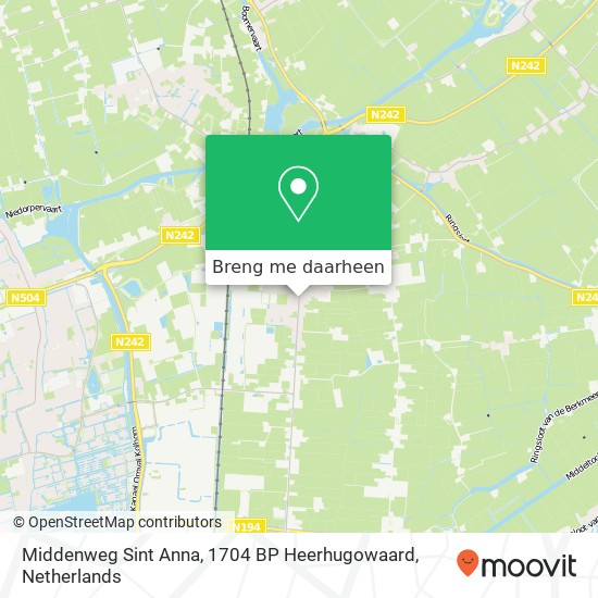 Middenweg Sint Anna, 1704 BP Heerhugowaard kaart