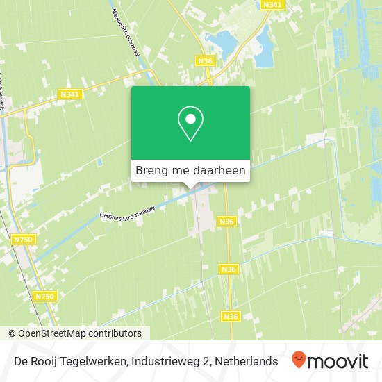 De Rooij Tegelwerken, Industrieweg 2 kaart