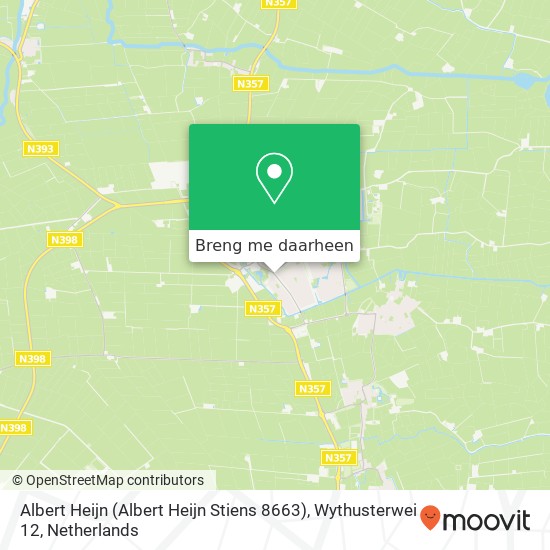 Albert Heijn (Albert Heijn Stiens 8663), Wythusterwei 12 kaart