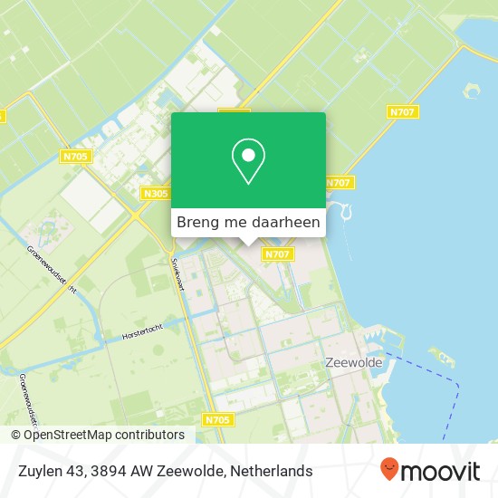 Zuylen 43, 3894 AW Zeewolde kaart