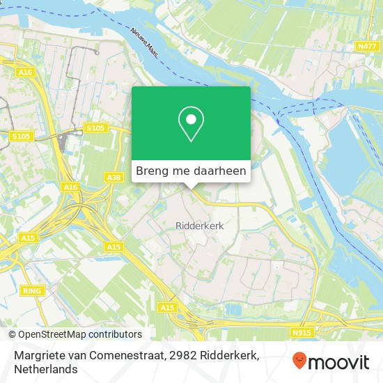 Margriete van Comenestraat, 2982 Ridderkerk kaart