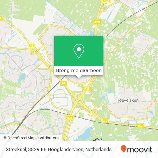 Streeksel, 3829 EE Hooglanderveen kaart