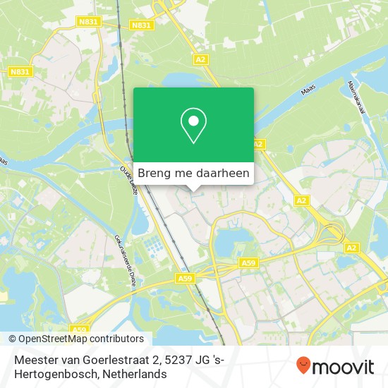 Meester van Goerlestraat 2, 5237 JG 's-Hertogenbosch kaart