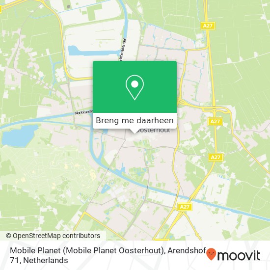 Mobile Planet (Mobile Planet Oosterhout), Arendshof 71 kaart