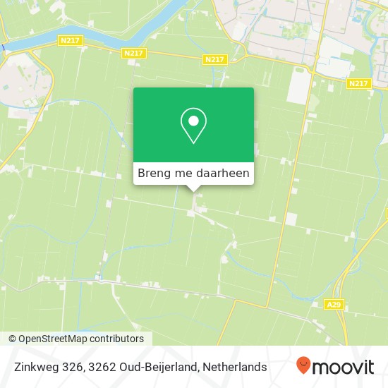 Zinkweg 326, 3262 Oud-Beijerland kaart