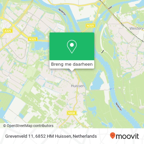 Grevenveld 11, 6852 HM Huissen kaart